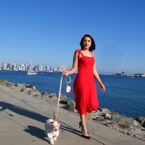 RIHOAS Red Midi Dress